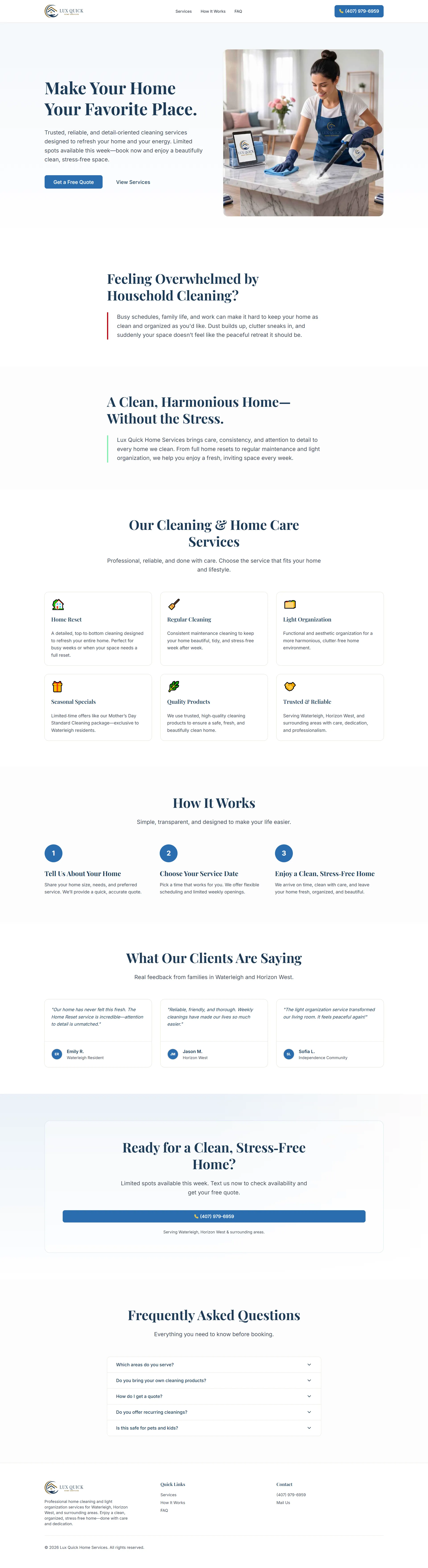 Lux Quick Home Services project screenshot